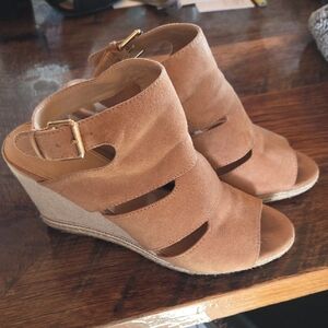 Tan Suede Wedges